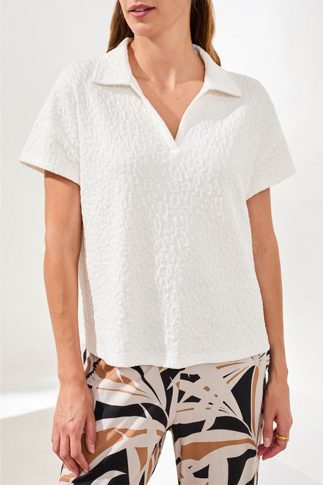 Short Sleeve Johnny Collar Top