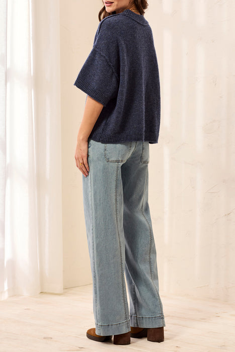 Short Sleeve Crew Neck Sweater