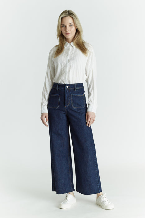 Hi Rise Patch Pocket Jeans