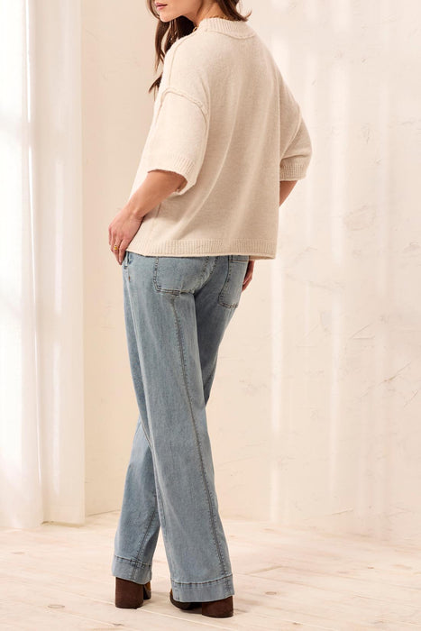 Short Sleeve Crew Neck Sweater