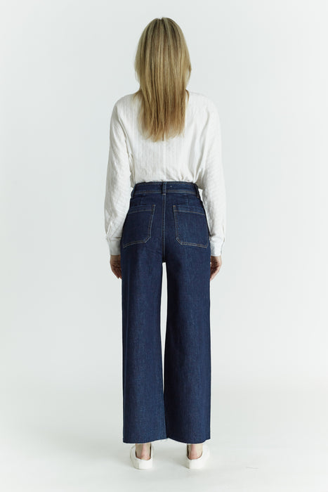 Hi Rise Patch Pocket Jeans