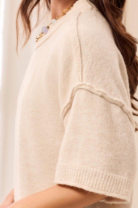 Short Sleeve Crew Neck Sweater
