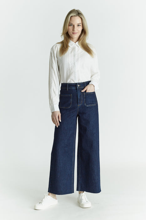 Hi Rise Patch Pocket Jeans