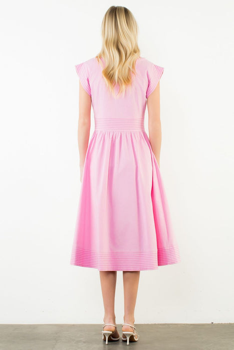 Short Sleeve Zipper Up Dress