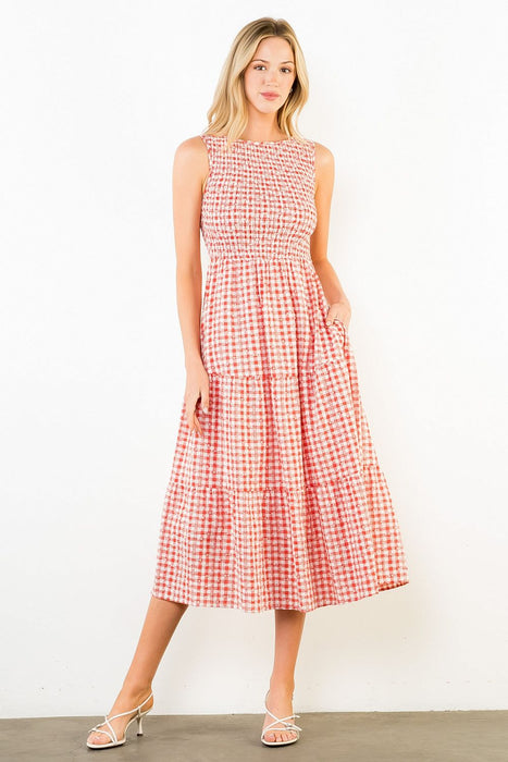Sleeveless Gingham Dress