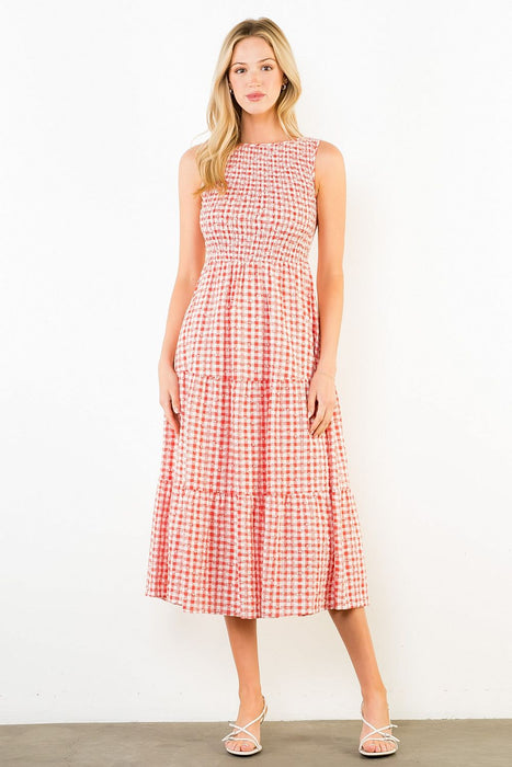 Sleeveless Gingham Dress