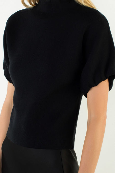 Mock Neck Suede Top