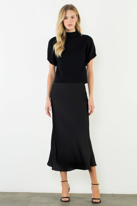 Mock Neck Suede Top