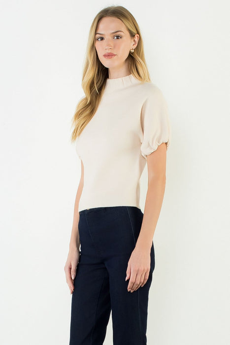 Mock Neck Suede Top