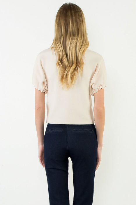 Mock Neck Suede Top