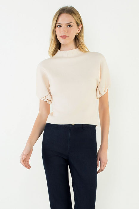 Mock Neck Suede Top