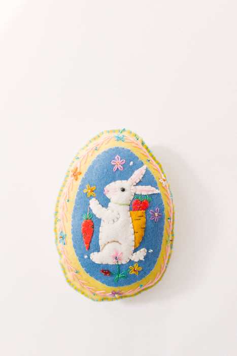 Large Felt Egg W/ Rabbit