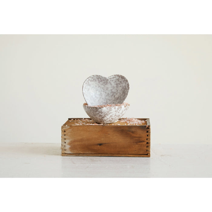 STONEWARE HEART DISH 3.25"