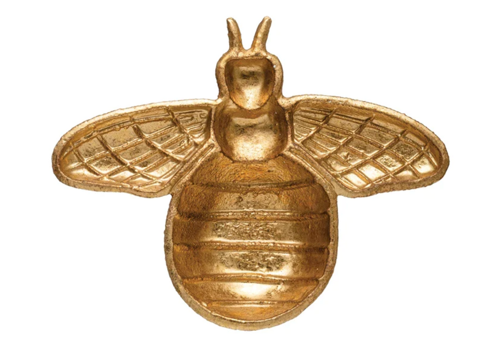 SMALL BEE PIN DISH GOLD 4.5"