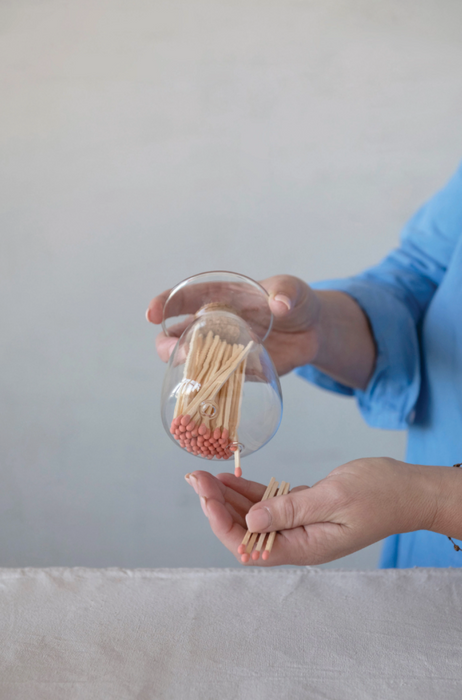 GLASS CLOCHE MATCH HOLDER